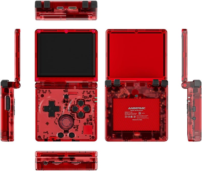 Voacle RG35XXSP Flip Retro Handheld Game Console ,3.5 Inch IPS Screen Linux System Built-in 64G TF Card 5532 Games Support 5G WiFi Bluetooth TV Output(Red-New) - Image 1